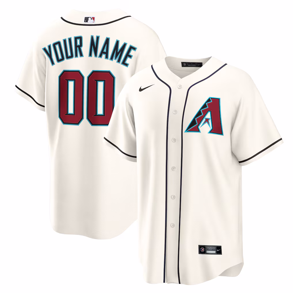 Men's  Arizona Diamondbacks  Nike Cream Home Custom Replica Jersey - Jersey
