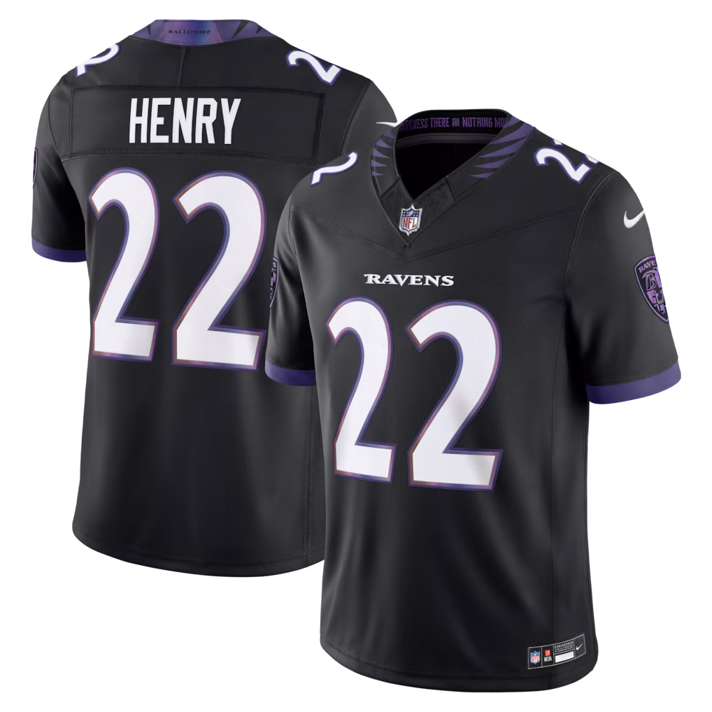 Men's Baltimore Ravens Derrick Henry Nike Black Alternate Alternate Vapor F.U.S.E. Stitched Limited Jersey - Jersey