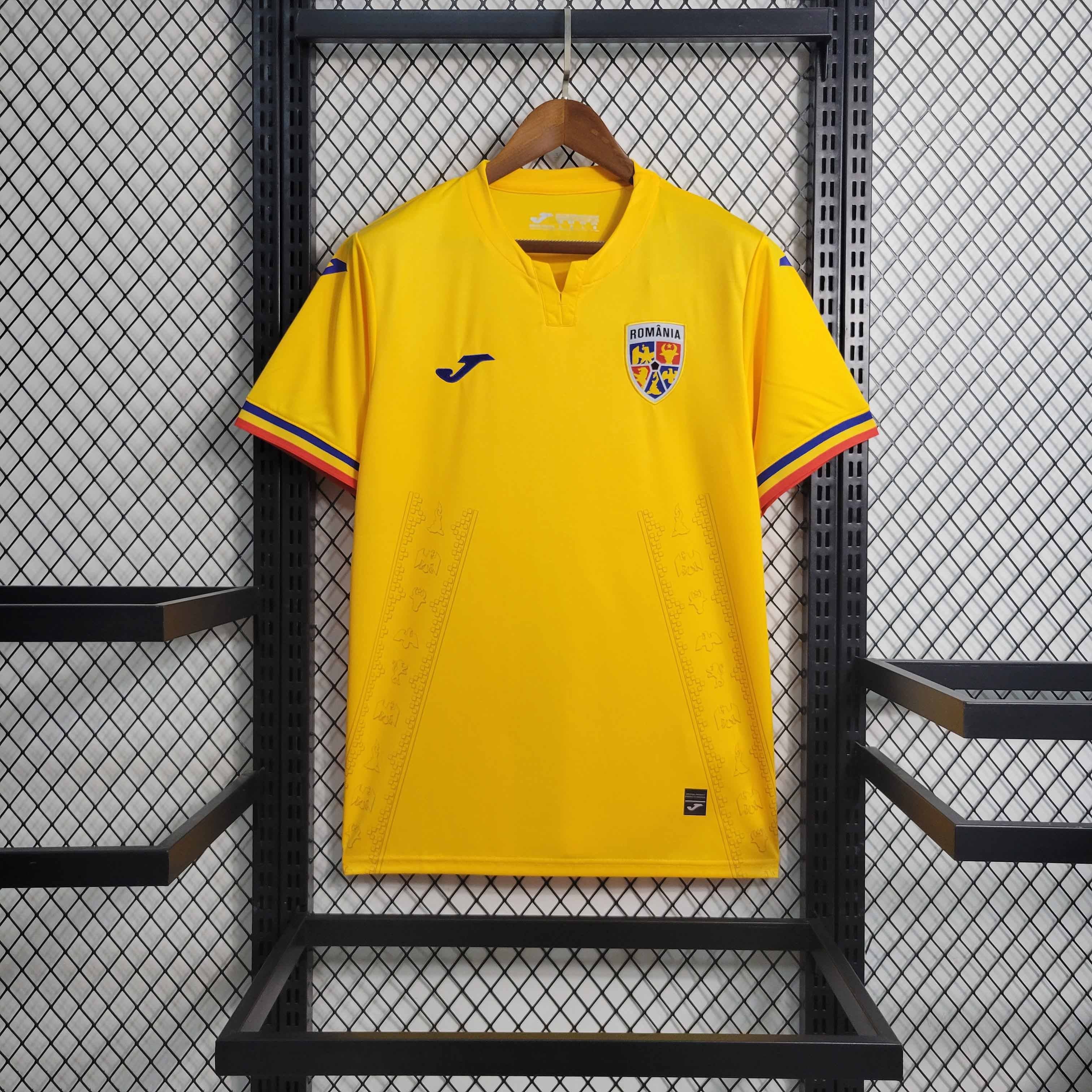 Romania Soccer Jersey Home Custom Shirt EURO 2024 - Jersey