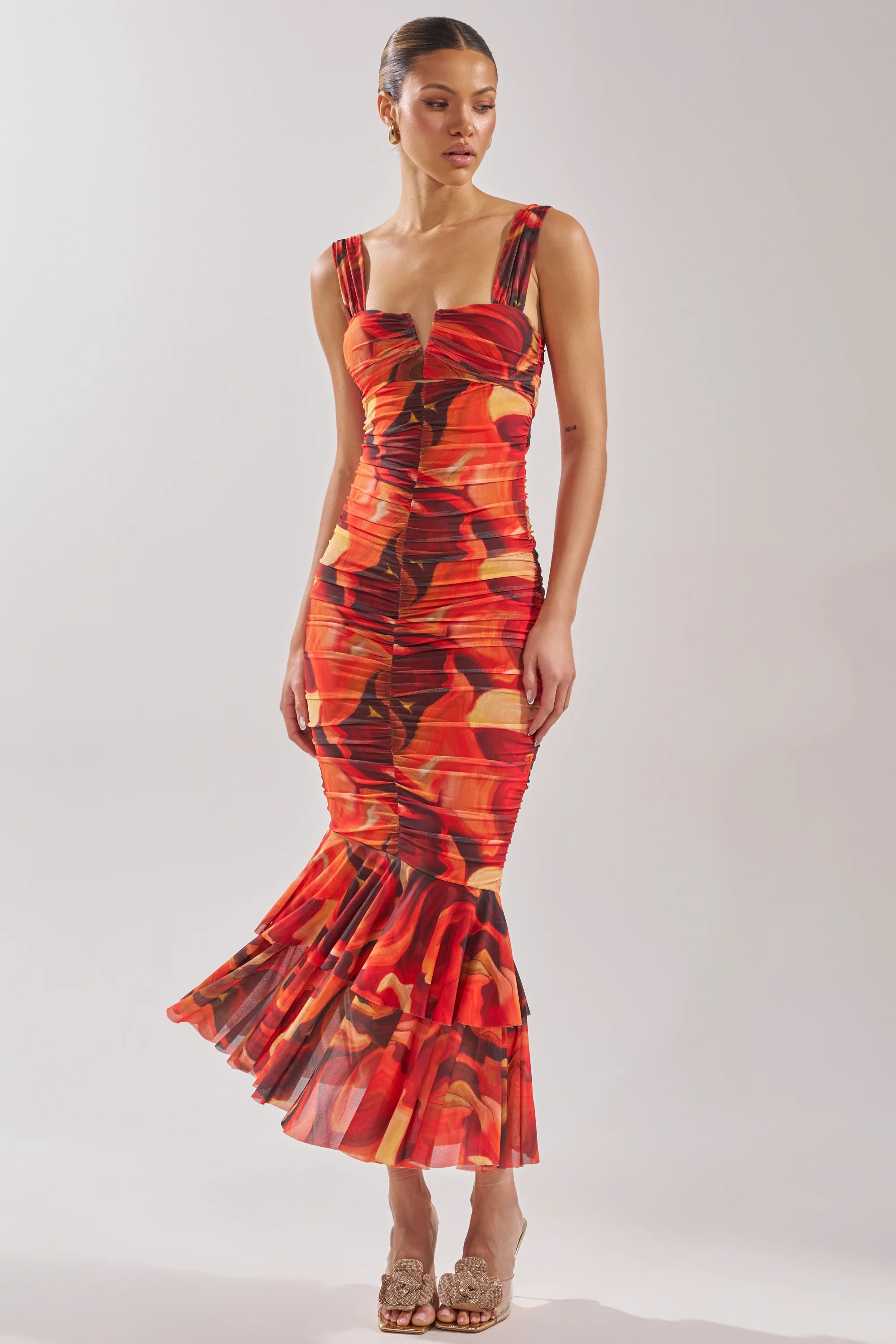 BELONG IN A MUSEUM RED MAXI DRESS - Akira Wear