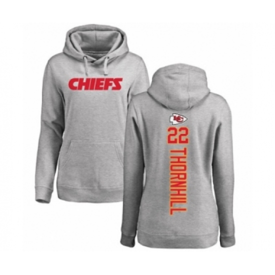 Football Women's Kansas City Chiefs #22 Juan Thornhill Ash Backer Pullover Hoodie - Jersey