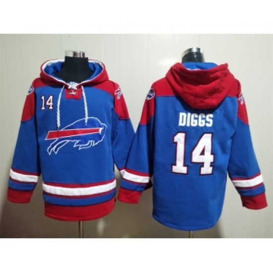 Men's Buffalo Bills #14 Stefon Diggs Blue Ageless Must Have Lace Up Pullover Hoodie - Jersey