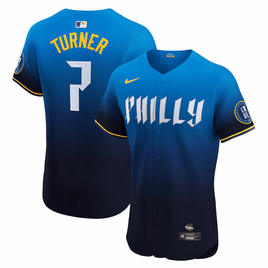Men's Philadelphia Phillies Trea Turner Nike Navy City Connect Elite Jersey - Jersey