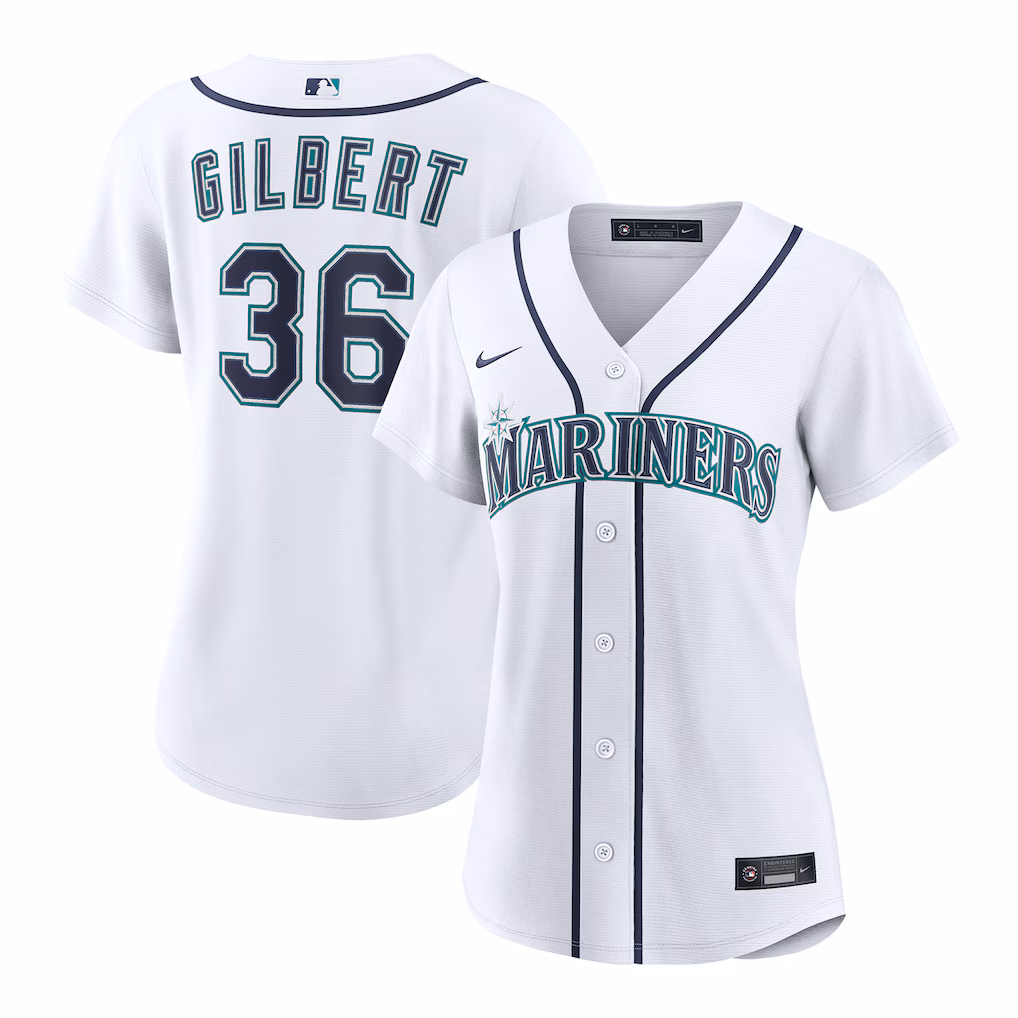 Women's Seattle Mariners Logan Gilbert Nike White Home Replica Jersey - Jersey