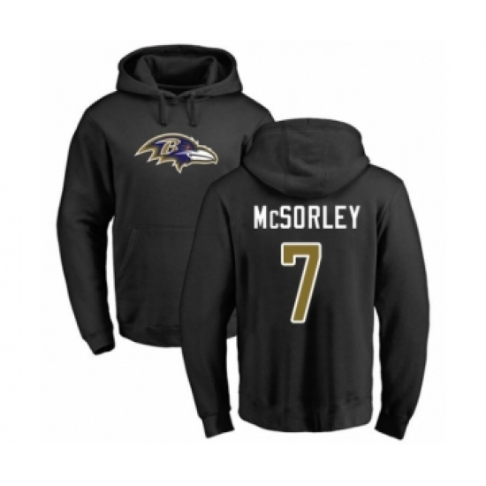 Football Baltimore Ravens #7 Trace McSorley Black Name & Number Logo Pullover Hoodie - Jersey