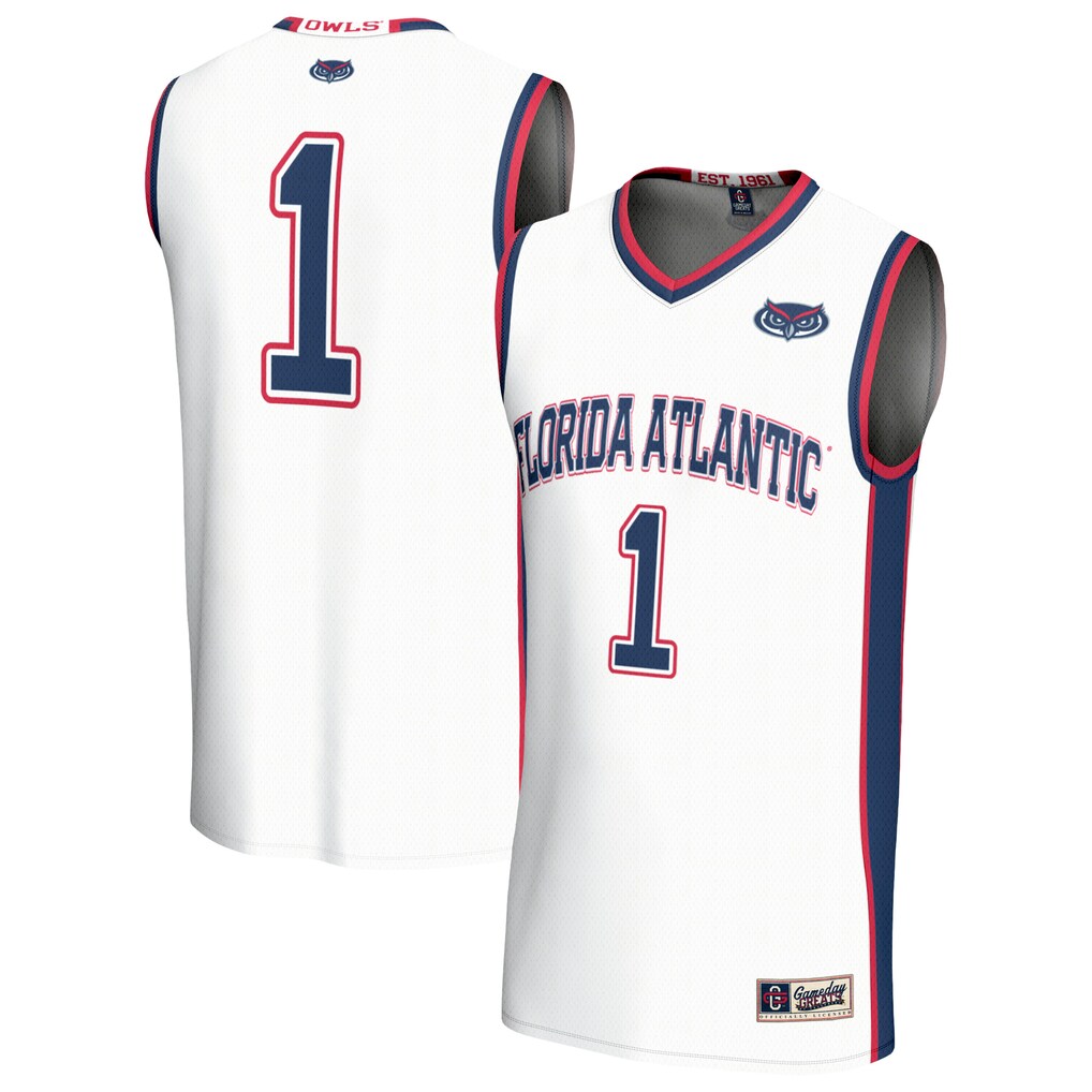 Youth GameDay Greats #1 White Florida Atlantic Owls Lightweight Basketball Jersey - Jersey