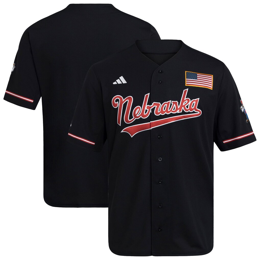 Men's adidas Black Nebraska Huskers Alternate Replica Baseball Jersey - Jersey