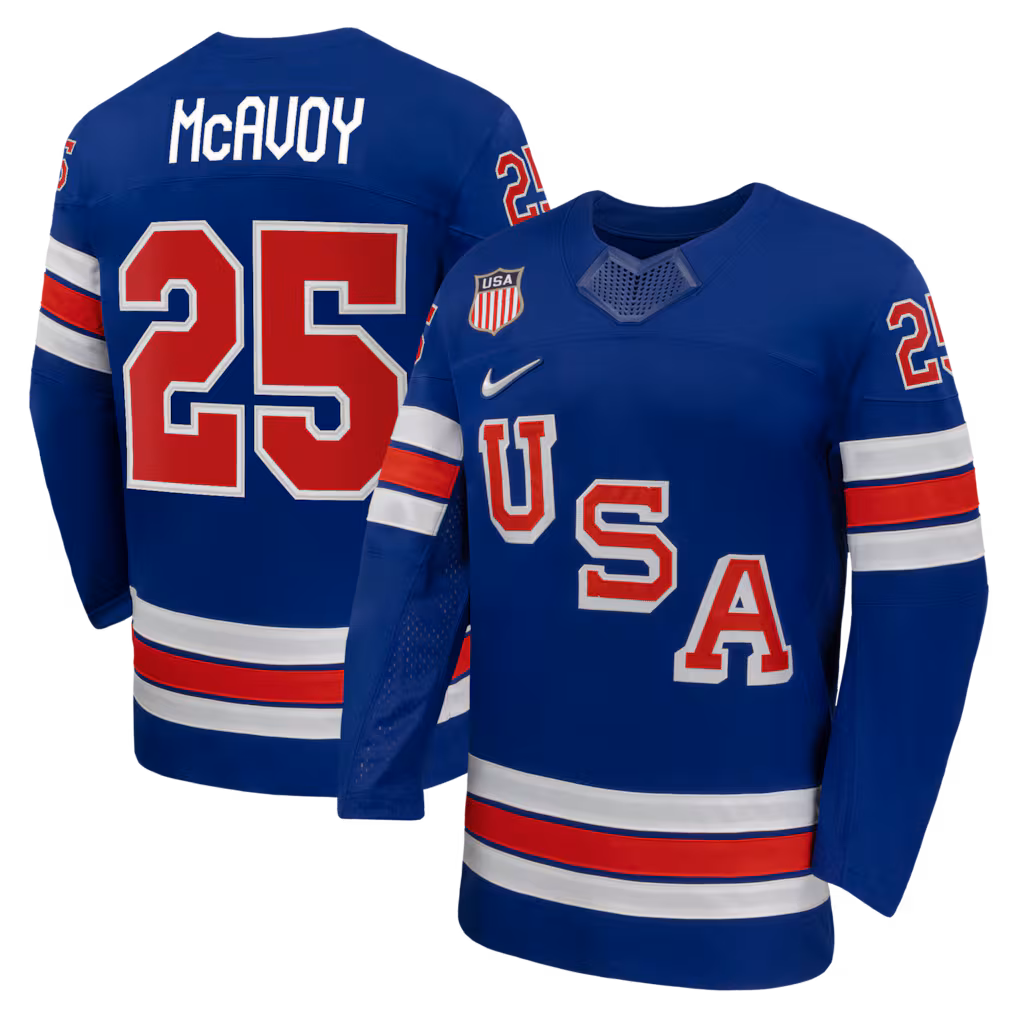 Men's Charlie McAvoy Nike Royal US Hockey 2026 Home Replica Jersey - Jersey