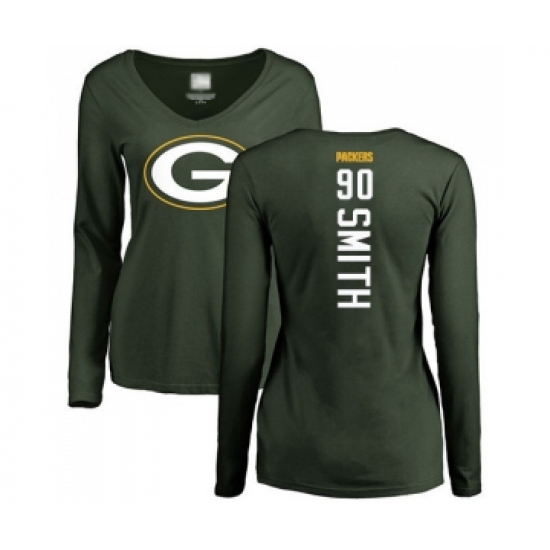 Football Women's Green Bay Packers #90 Za'Darius Smith Green Backer Long Sleeve T-Shirt - Jersey