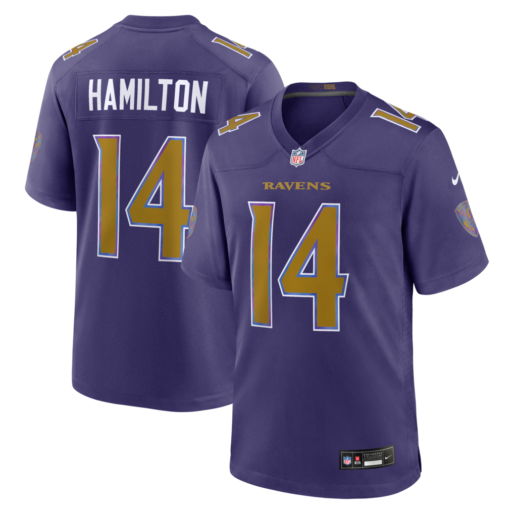 Men's Baltimore Ravens Kyle Hamilton Nike Purple Alternate Game Jersey - Jersey