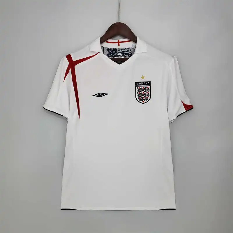 England Retro Soccer Jersey Home Custom Shirt World Cup 2006 - Jersey