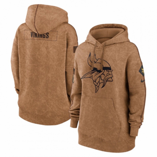 Women's Minnesota Vikings Nike Brown 2023 Salute to Service Pullover Hoodie - Jersey