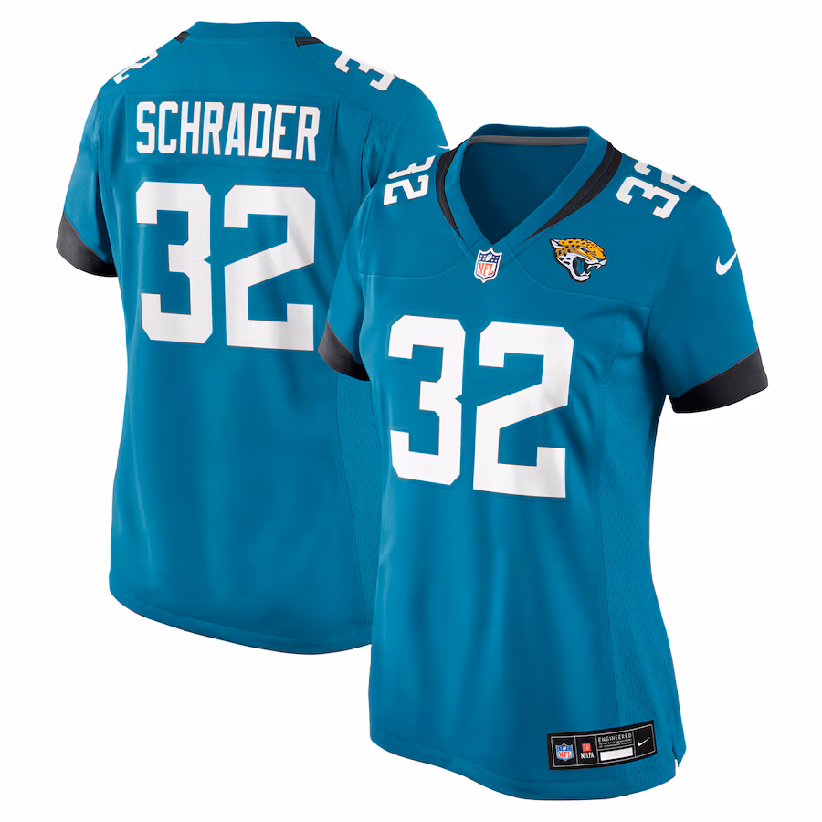 Women's Jacksonville Jaguars Cody Schrader Nike Teal Team Game Jersey - Jersey