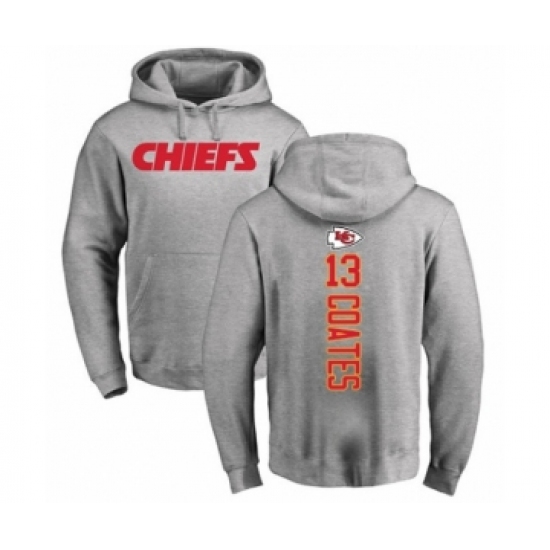 Football Kansas City Chiefs #13 Sammie Coates Ash Backer Pullover Hoodie - Jersey