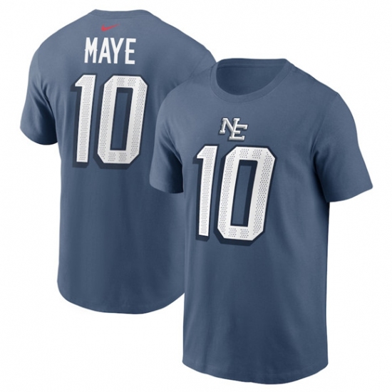 Men's New England Patriots #10 Drake Maye Blue 2025 Rivalries Collection Player Name & Number T-Shirt - Jersey