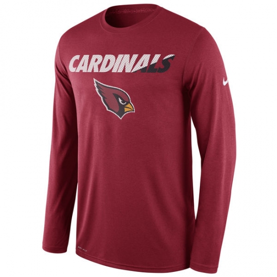NFL Men Arizona Cardinals Nike Cardinal Legend Staff Practice Long Sleeve Performance T-Shirt - Jersey