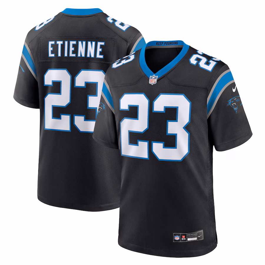 Men's Carolina Panthers Trevor Etienne Nike Black Team Game Jersey - Jersey