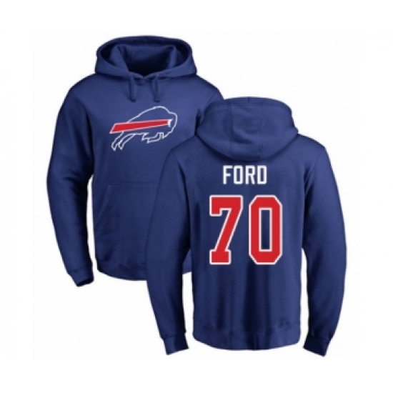 Football Buffalo Bills #70 Cody Ford Royal Blue Name & Number Logo Pullover Hoodie - Jersey