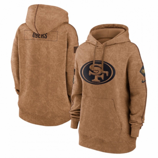 Women's San Francisco 49ers Nike Brown 2023 Salute to Service Pullover Hoodie - Jersey
