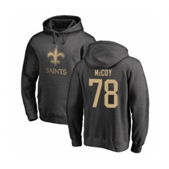 Football New Orleans Saints #78 Erik McCoy Ash One Color Pullover Hoodie - Jersey