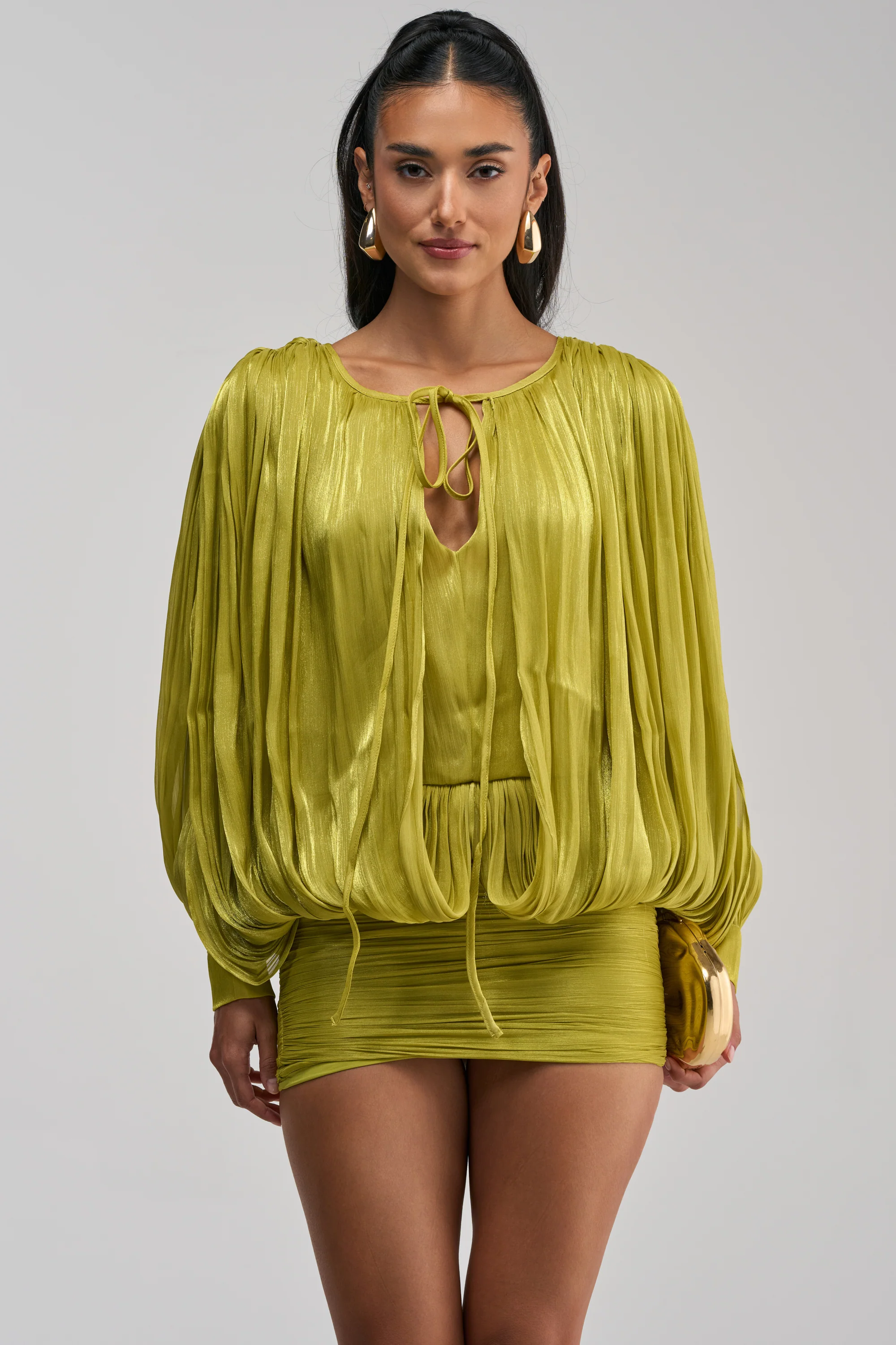 CLASSY AND CUTE CHIFFON MINI DRESS IN GREEN - Akira Wear