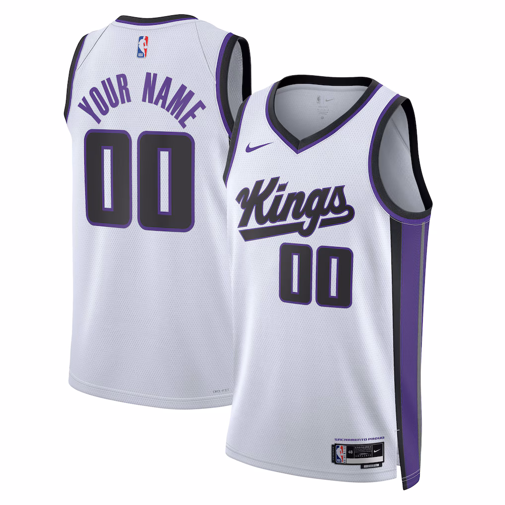 Unisex Sacramento Kings Nike White Swingman Custom Jersey - Association Edition - Jersey