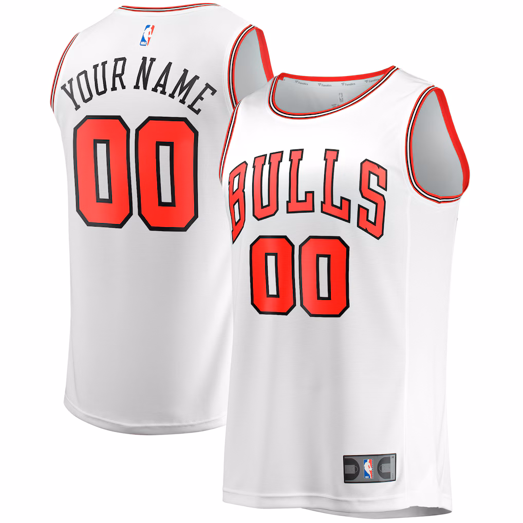 Youth Chicago Bulls Fanatics White Fast Break Replica Custom Jersey - Association Edition - Jersey