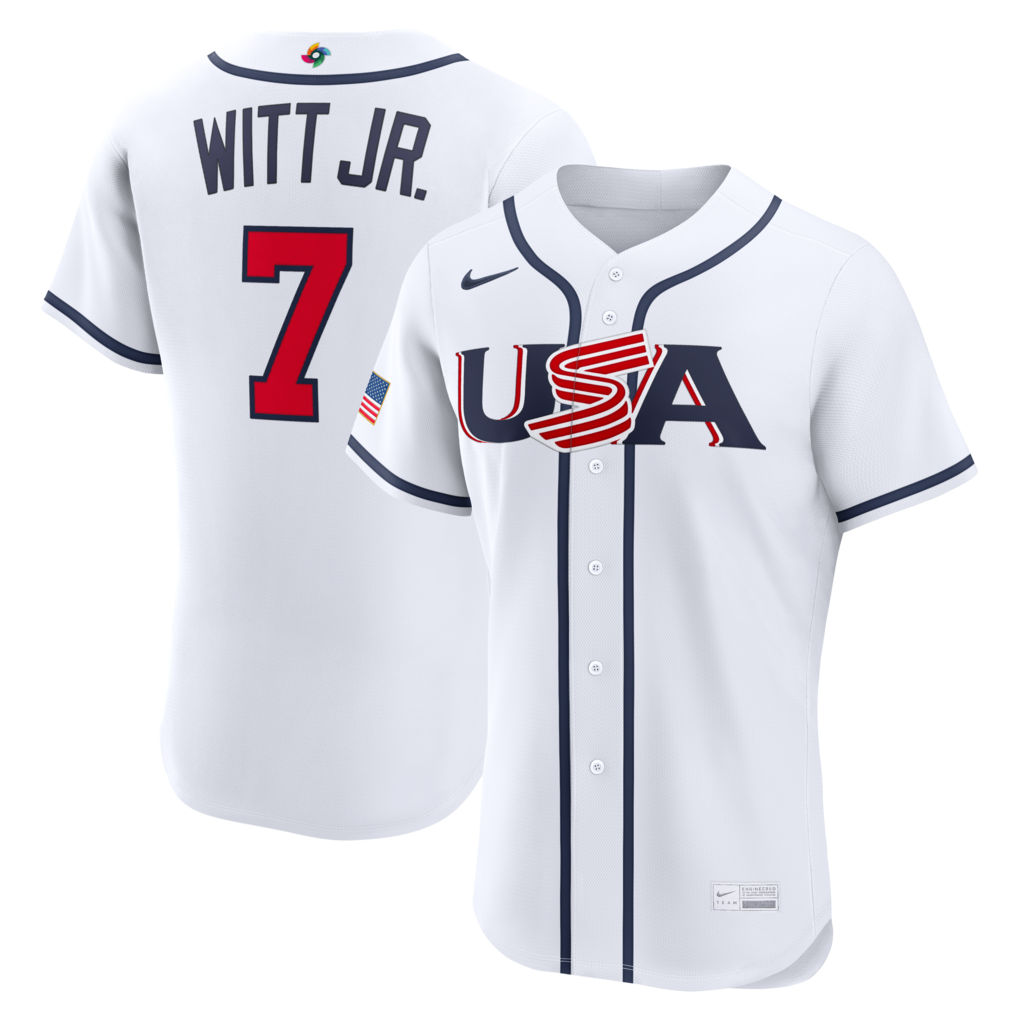 Men's USA Baseball Bobby Witt Jr. Nike White 2026 World Baseball Classic Home Authentic Jersey - Jersey