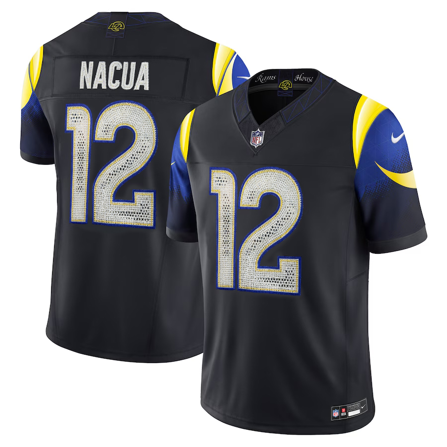 [Diamond-Studded Collector's Edition] Los Angeles Rams Puka Nacua Nike Midnight Blue 2025 Rivalries Collection Limited Jersey - Jersey