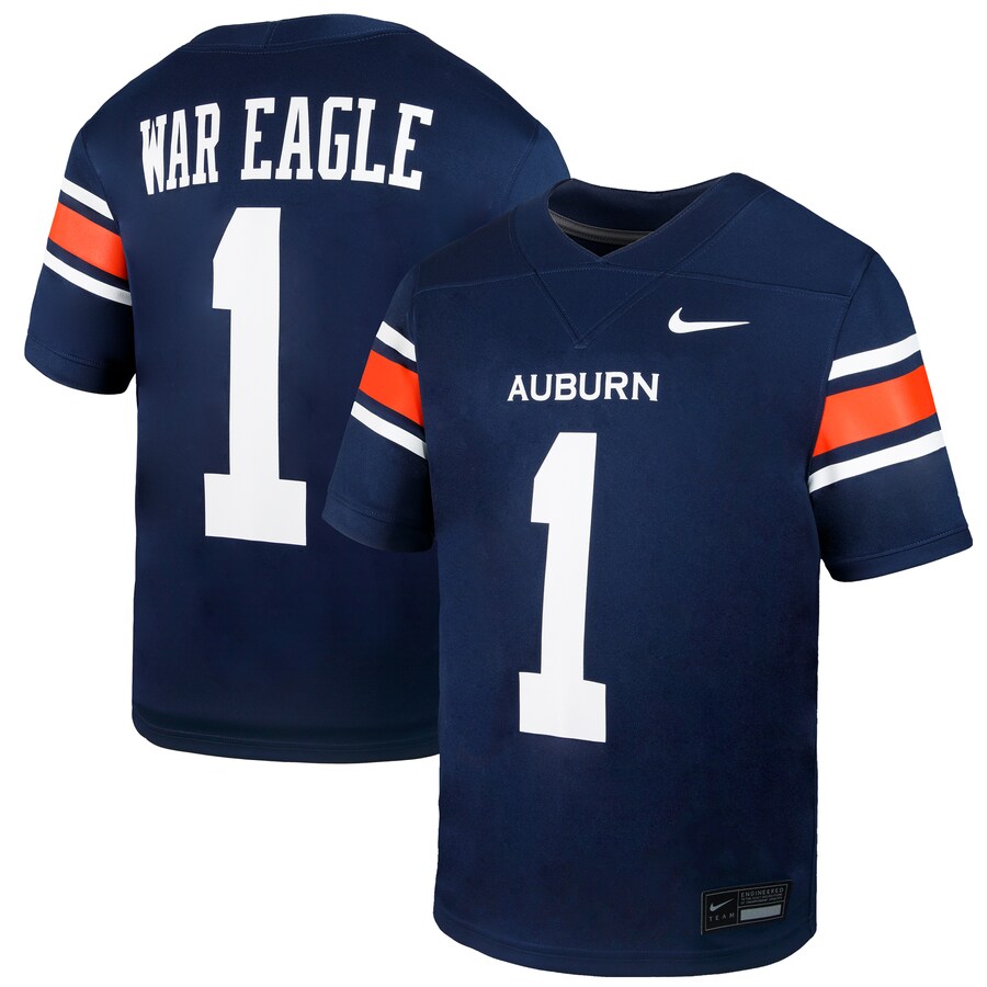 Youth Nike #1 Navy Auburn Tigers  Untouchable Replica Game Jersey - Jersey