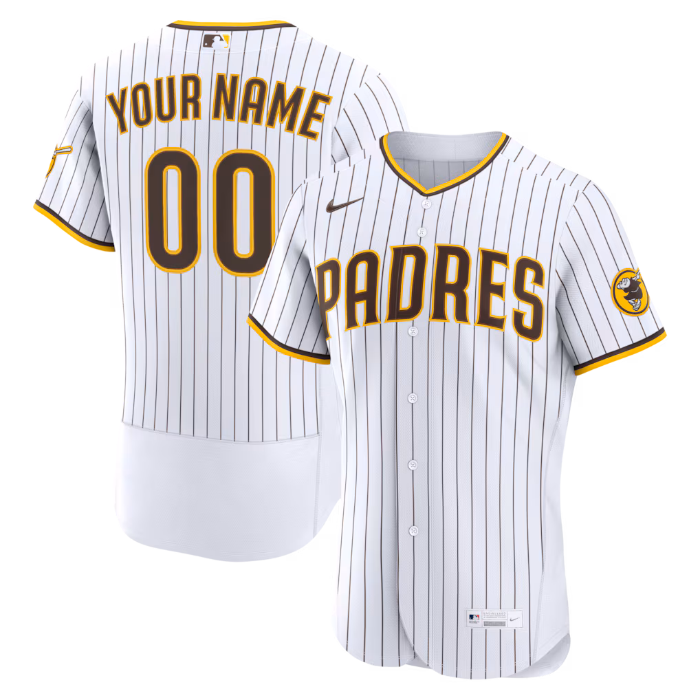 Men's San Diego Padres Nike White Home Authentic Custom Jersey - Jersey