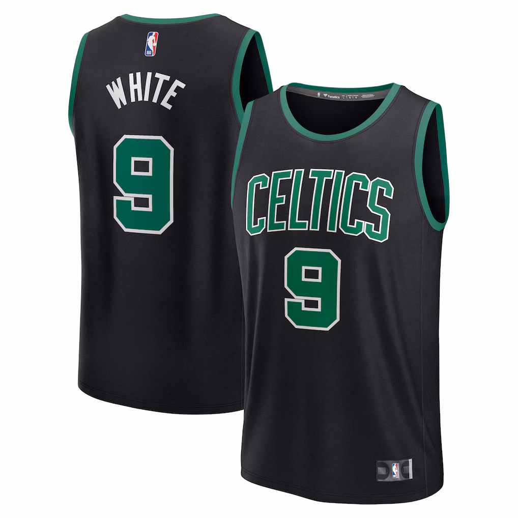 Men's Boston Celtics Derrick White Fanatics Black Fast Break Replica Player Jersey - Statement Edition - Jersey