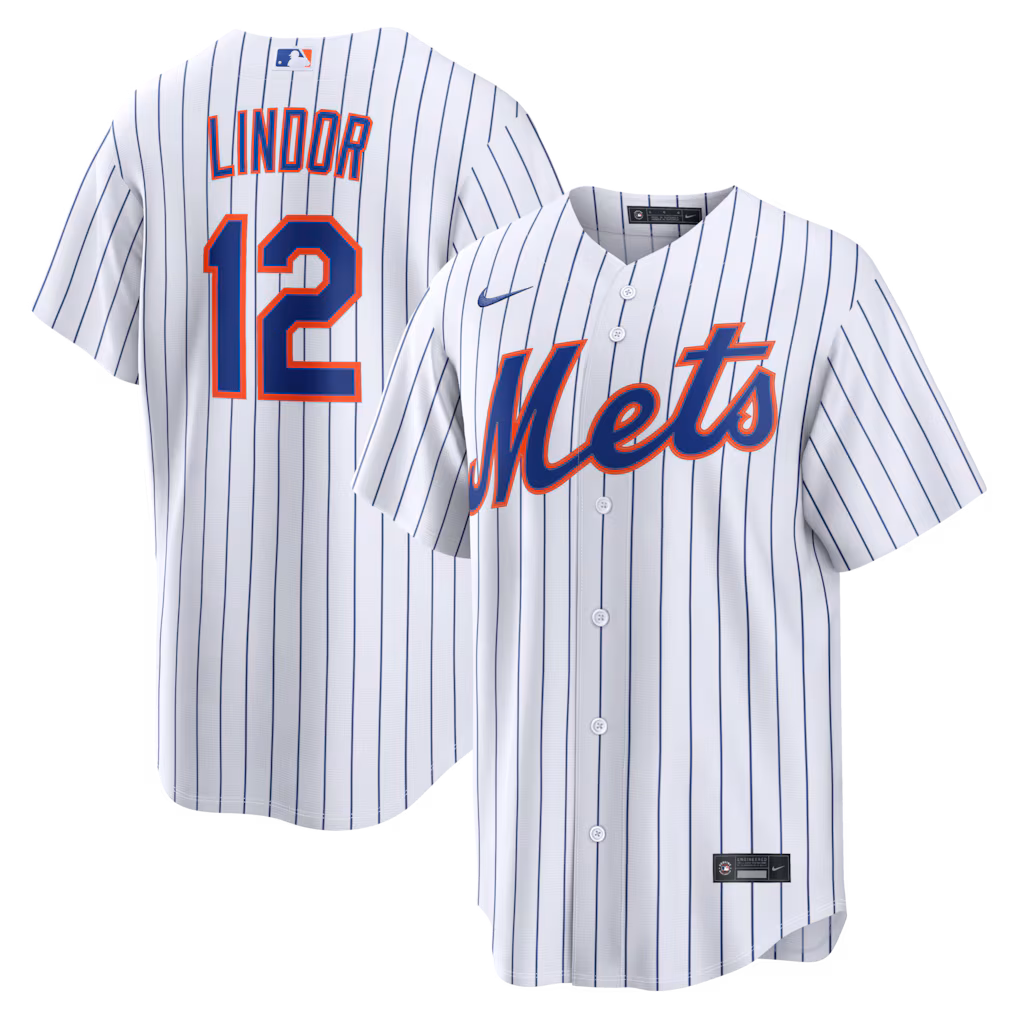 Men's New York Mets Francisco Lindor Nike White Home Replica Jersey - Jersey