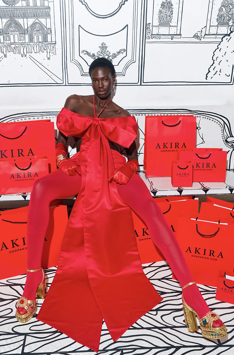 WRAP ME UP IN A BOW TOP IN RED - Akira Wear