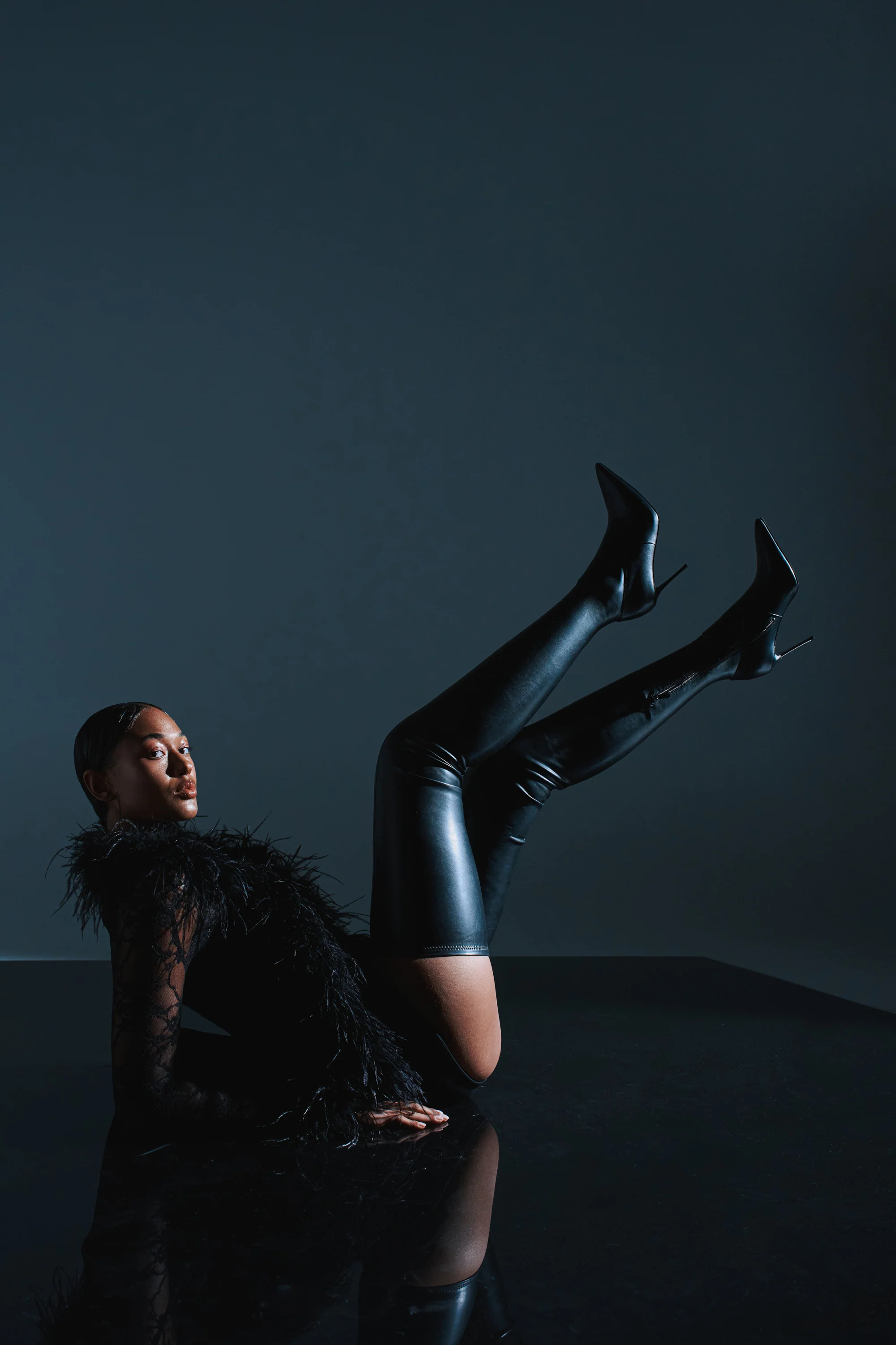 AZALEA WANG MILANDRA BLACK THIGH HIGH SEXY BOOT - Akira Wear