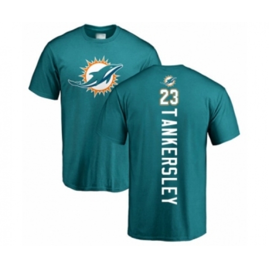 Football Miami Dolphins #23 Cordrea Tankersley Aqua Green Backer T-Shirt - Jersey