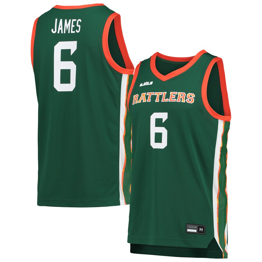 Men's Nike x LeBron James Green Florida A&M Rattlers Replica Basketball Jersey - Jersey