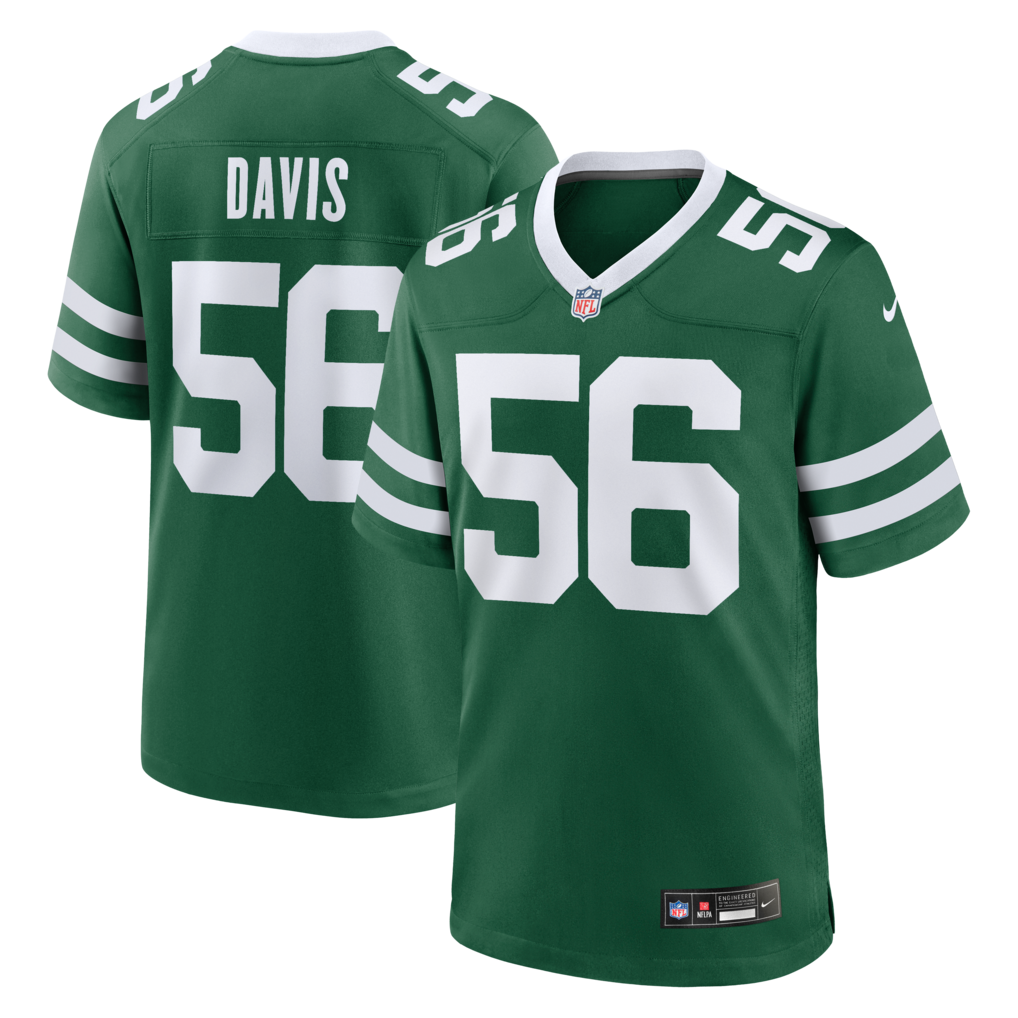 Men's New York Jets Demario Davis Nike Legacy Green Team Game Jersey - Jersey