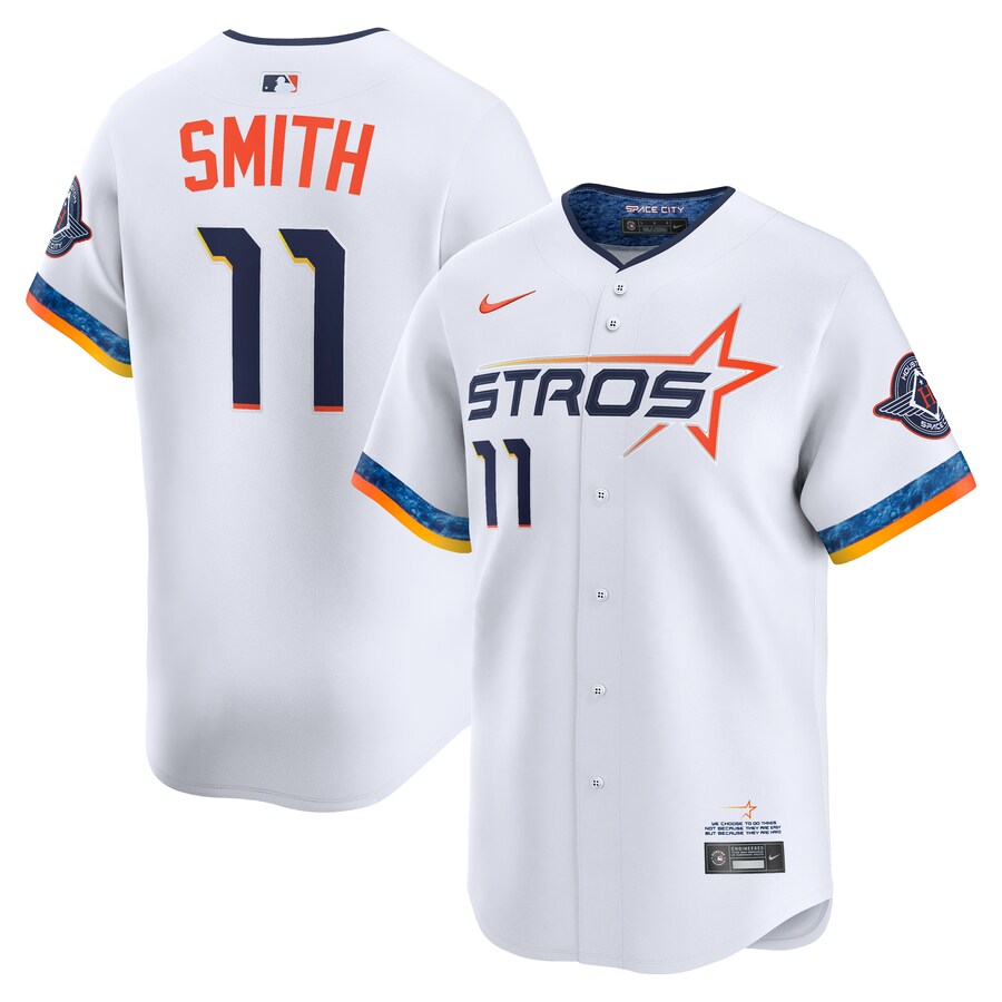 Men's Houston Astros Cam Smith Nike White City Connect Limited Player Jersey - Jersey