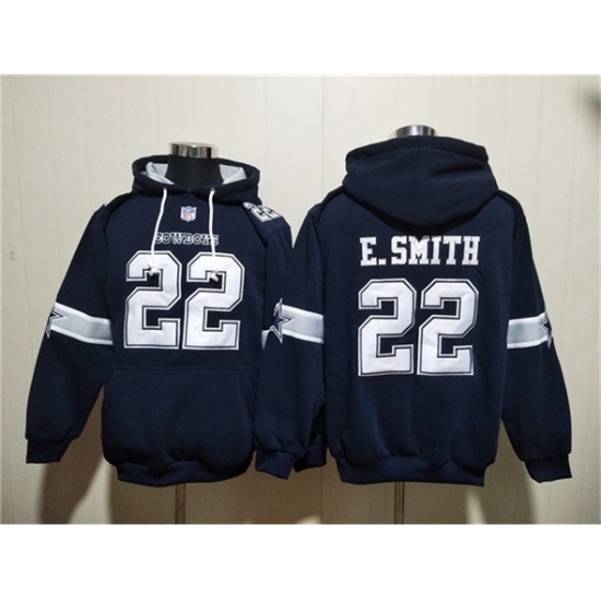 Men's Dallas Cowboys #22 Emmitt Smith Navy Ageless Must-Have Lace-Up Pullover Hoodie - Jersey