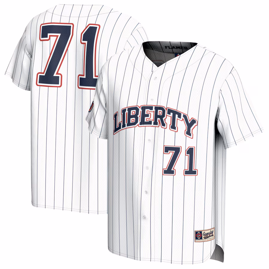 Adult GameDay Greats #71 White Liberty Flames Lightweight Collegiate Baseball Fashion Jersey - Jersey