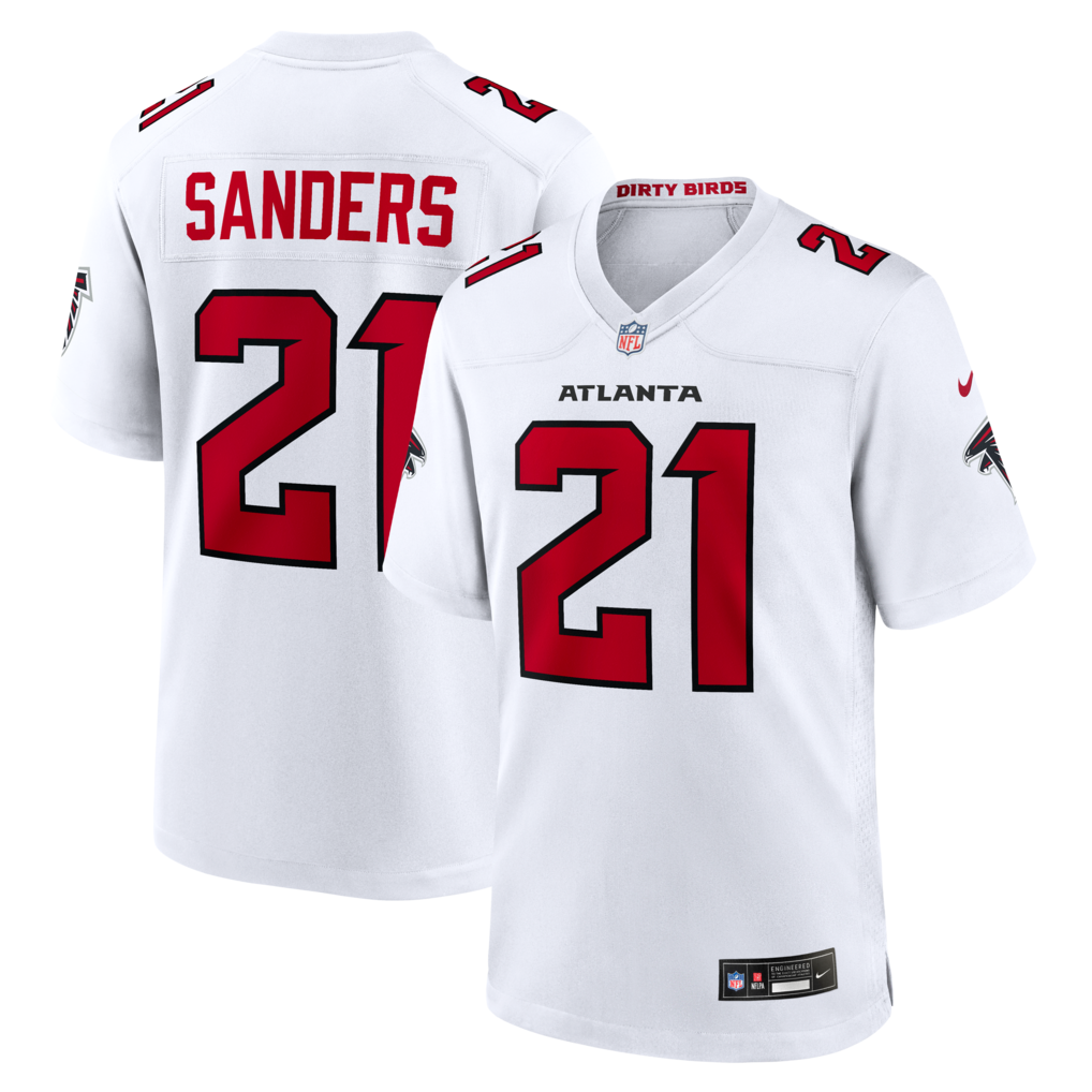 Men's Atlanta Falcons Deion Sanders Nike White Retired Player Game Jersey - Jersey