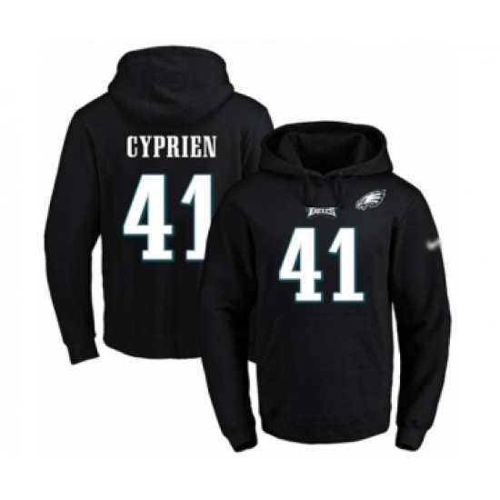 Football Men's Philadelphia Eagles #41 Johnathan Cyprien Black Name & Number Pullover Hoodie - Jersey