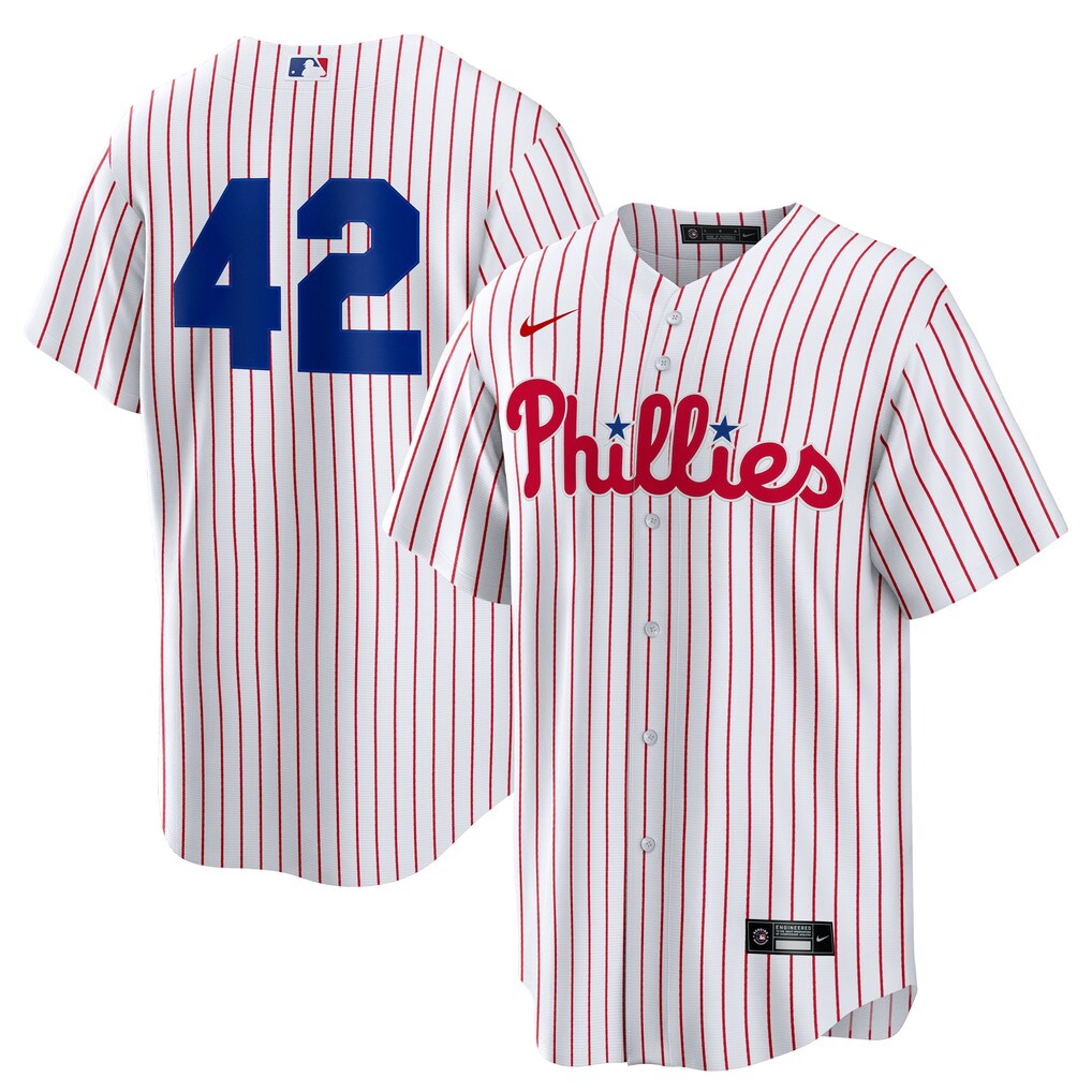 Men's Philadelphia Phillies Nike White Home  2025 Jackie Robinson Day Replica Jersey - Jersey