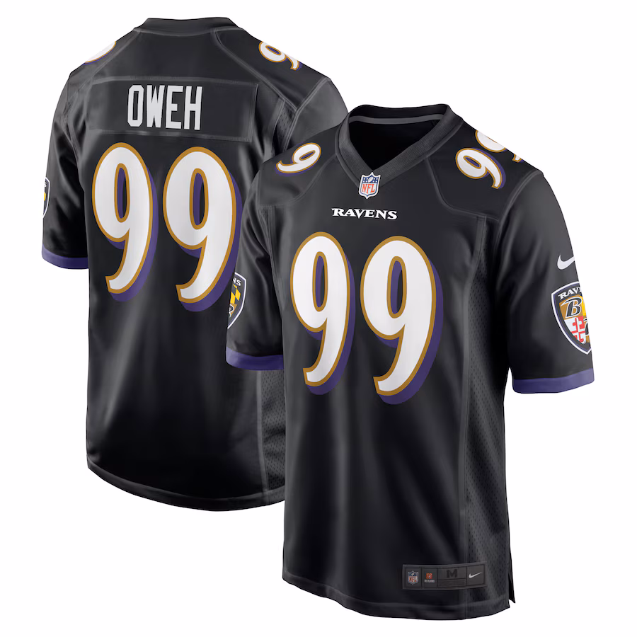 Men's Baltimore Ravens Odafe Oweh Nike Black Alternate Game Jersey - Jersey