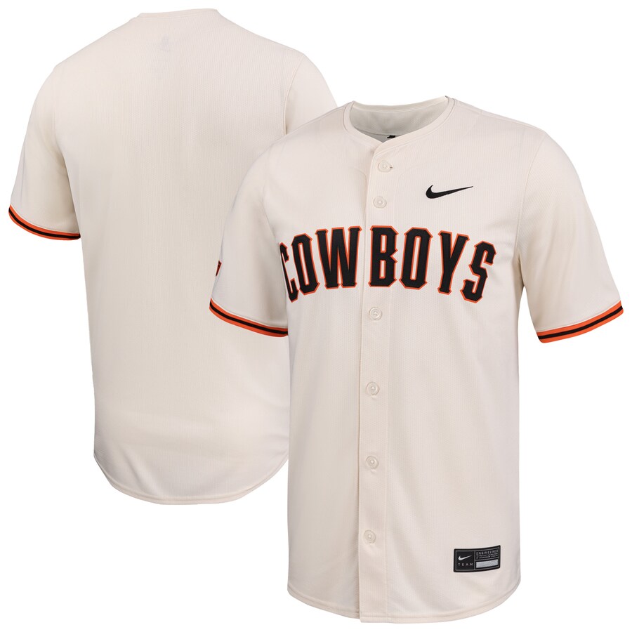 Men's Nike Natural Oklahoma State Cowboys Limited Baseball Jersey - Jersey