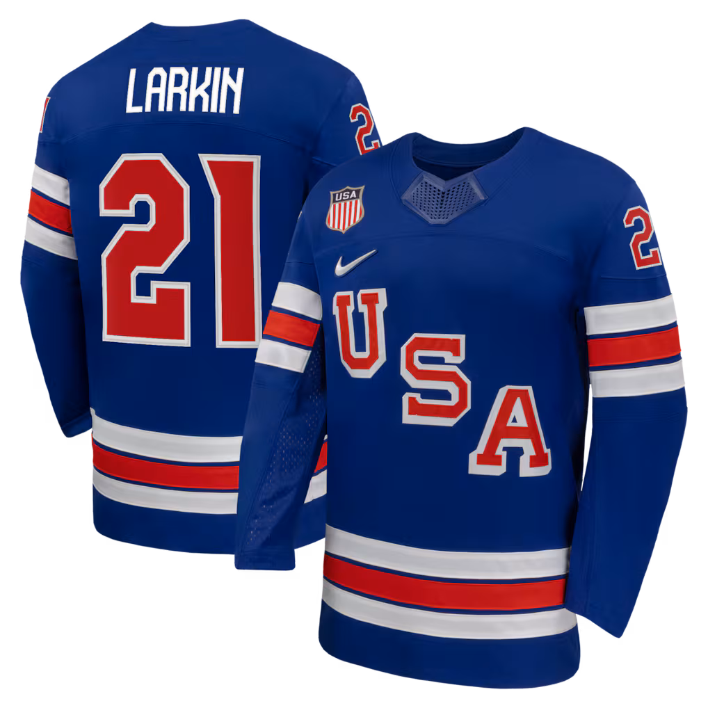 Men's Dylan Larkin Nike Royal US Hockey 2026 Home Replica Jersey - Jersey