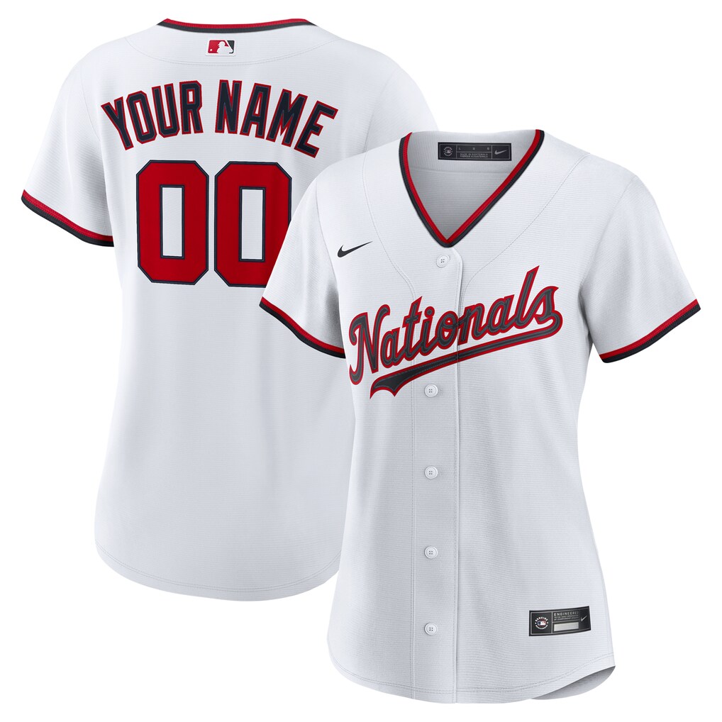 Women's  Washington Nationals  Nike White Home Custom Replica 2.0 Jersey - Jersey
