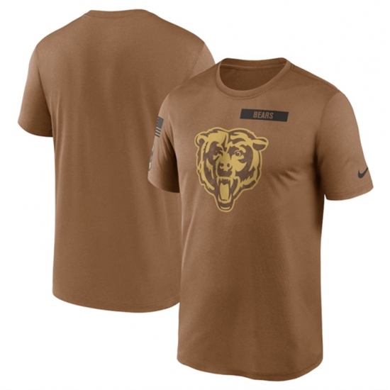 Men's Chicago Bears 2023 Brown Salute To Service Legend Performance T Shirt - Jersey