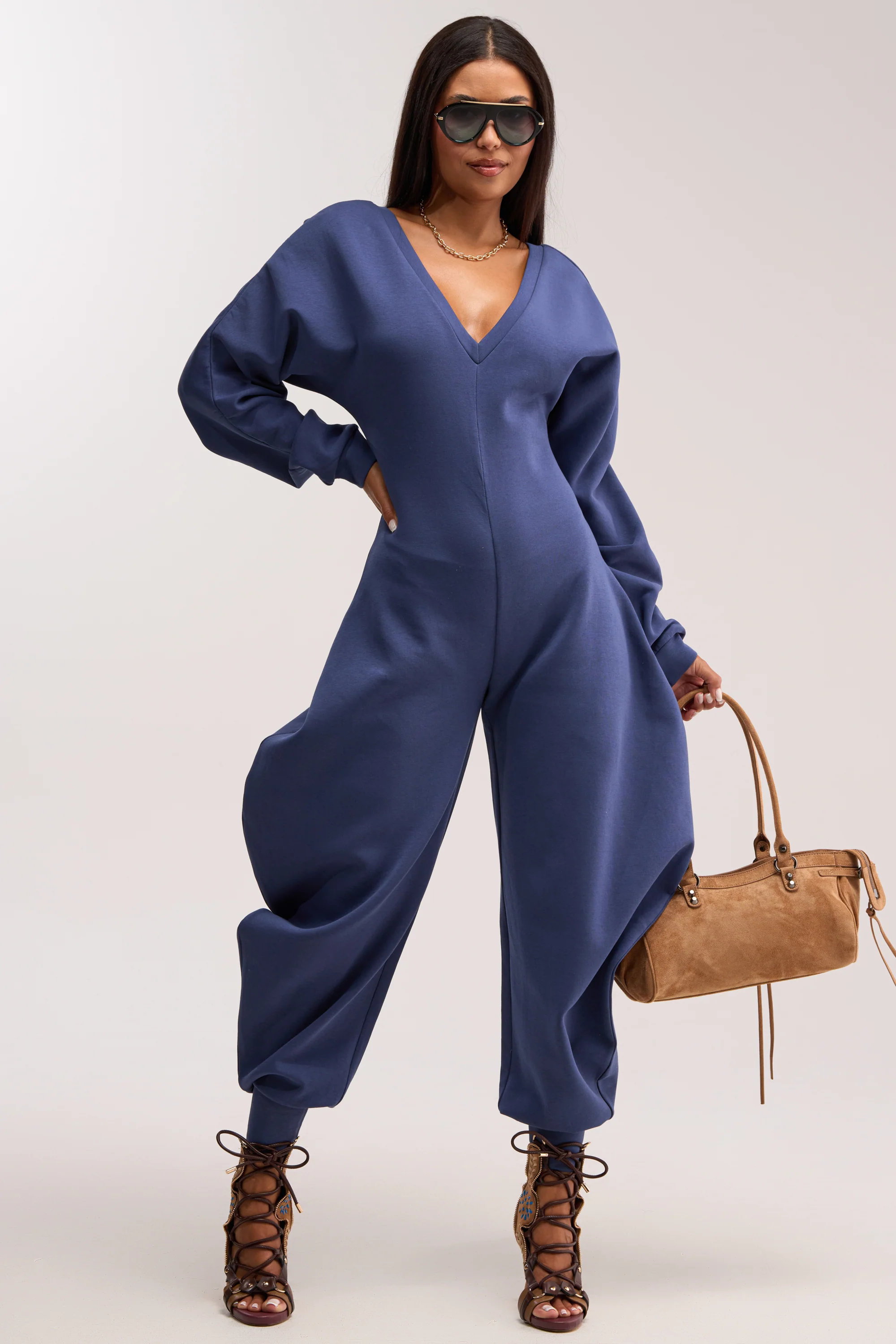 COMFY COZY JUMPSUIT IN NAVY - Akira Wear